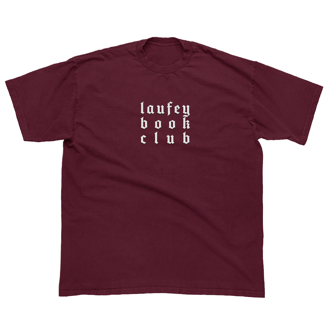 Book Club Embroidered Tee - Maroon - Image 3